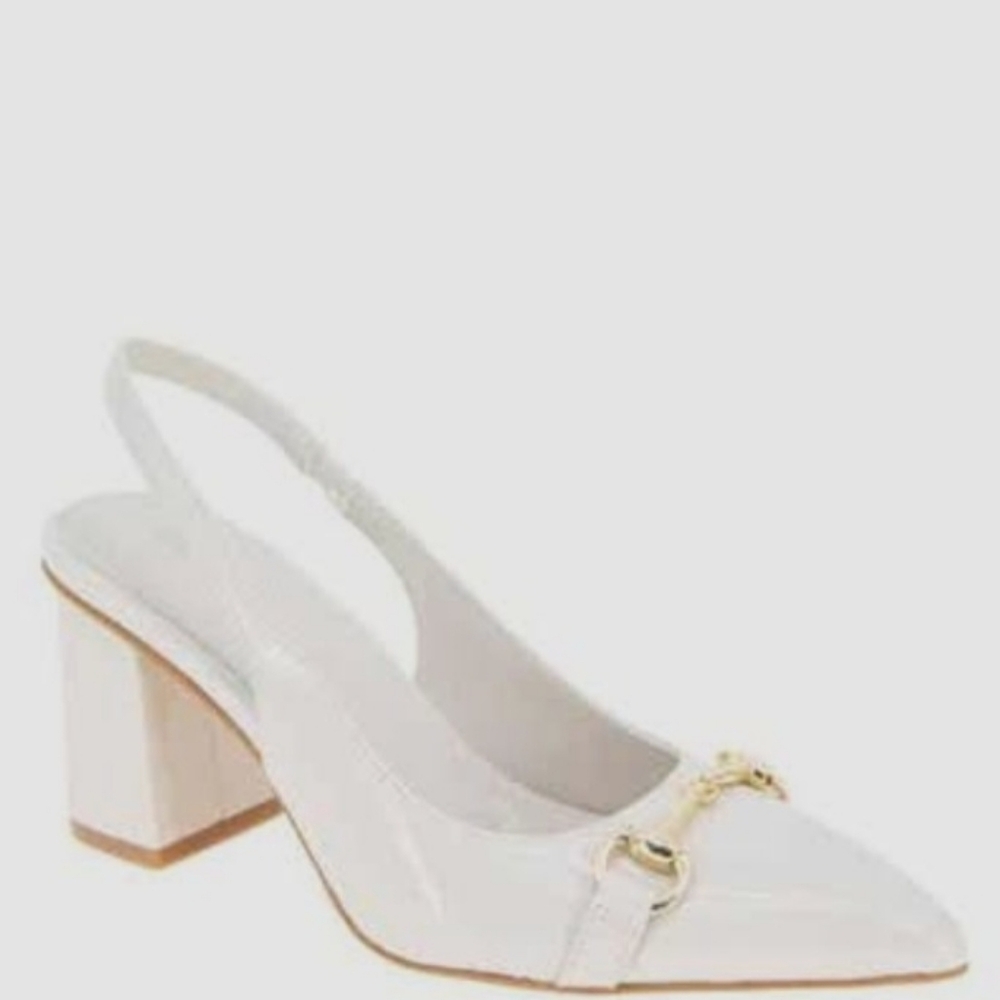Nordstrom White Block Heel Slingbacks
